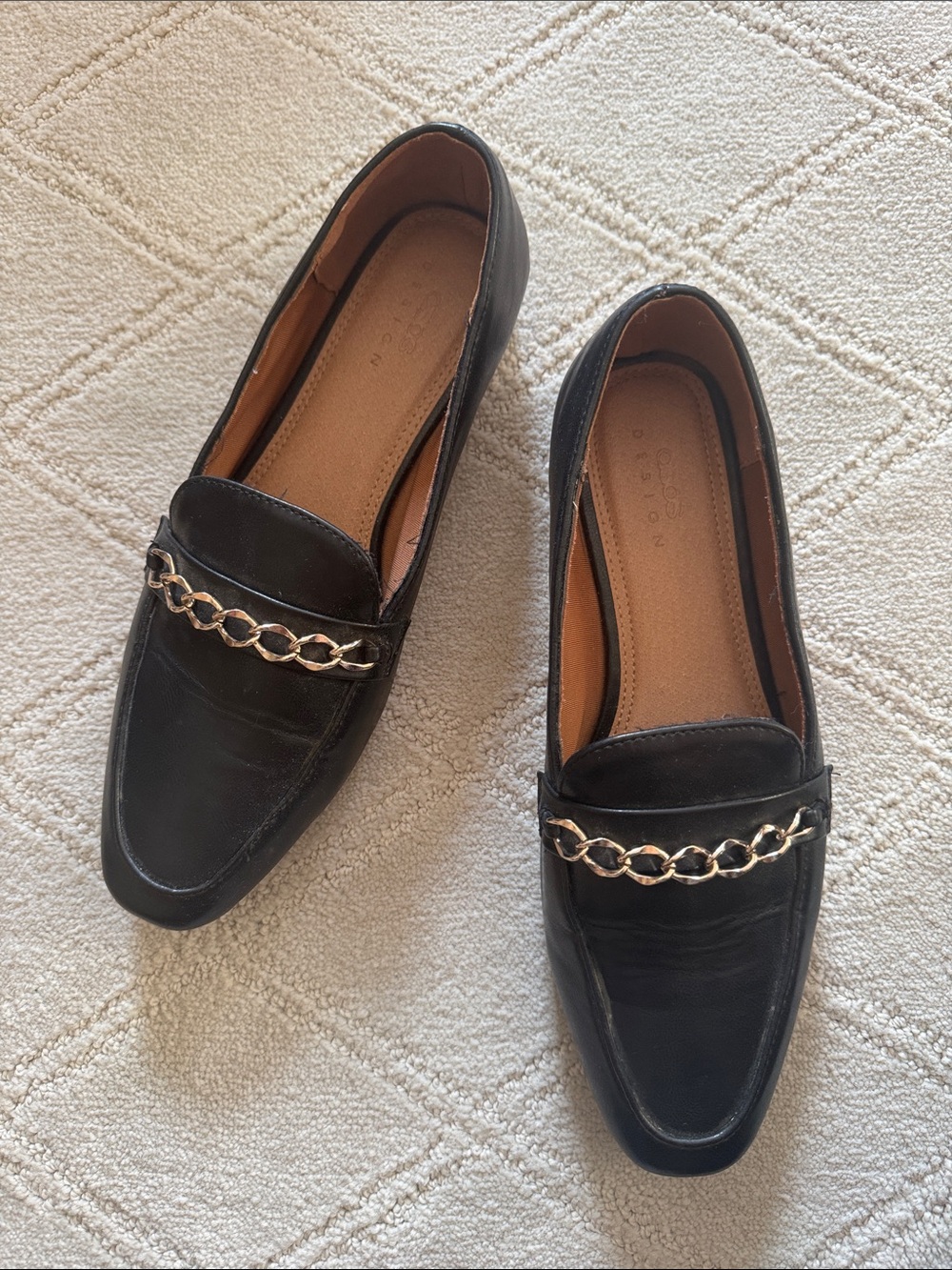 ASOS Black Chain-Trim Women’s Loafers